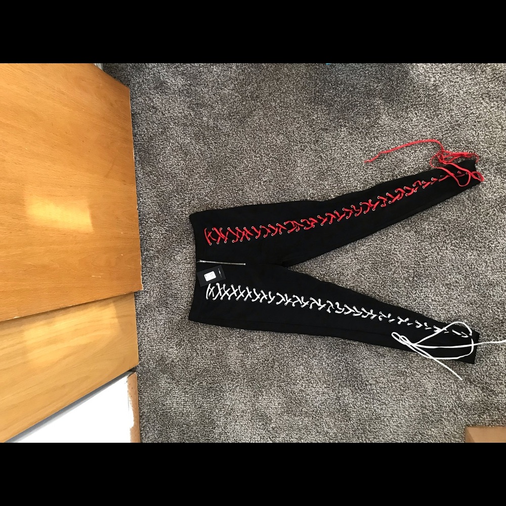 Super cute lace up high waist pants!